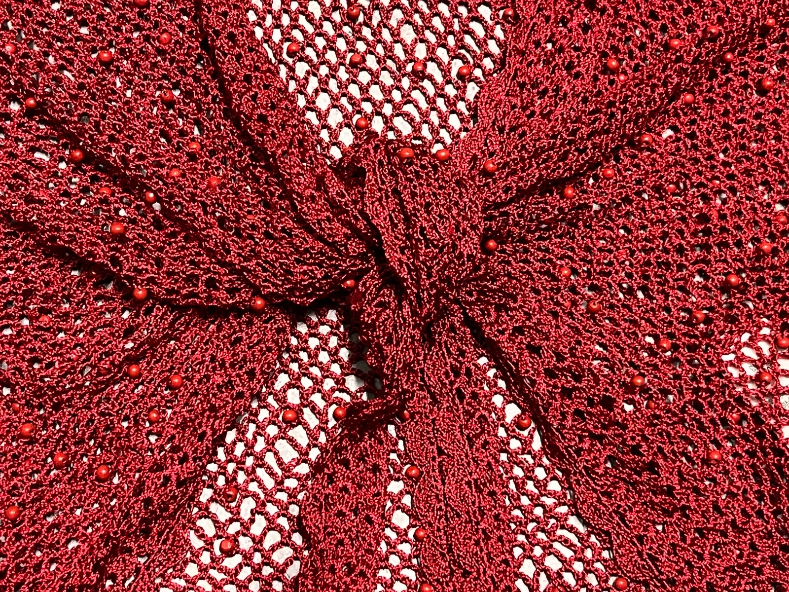Bolero de ganchillo rojo con cuentas – photo 11